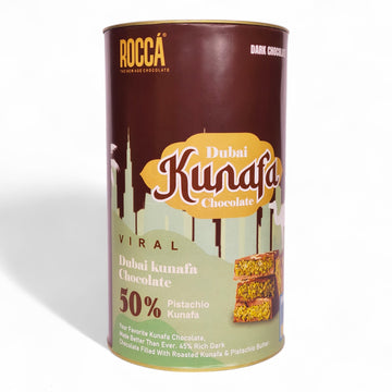 ROCCA Dubai Viral Kunafa Dark Chocolate - 50% Fillings, 45% Dark Chocolate | Small Batch Crafted | Elegant Re-usable Packaging | Ideal for Gifting & Self-Consumption
