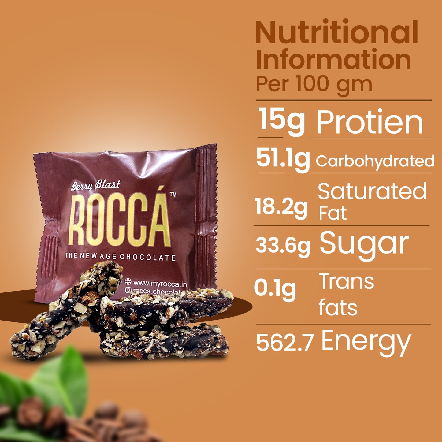 Coffee ROCCÁ - Gourmet Coffee Brittle Chocolates (Pack of 6)