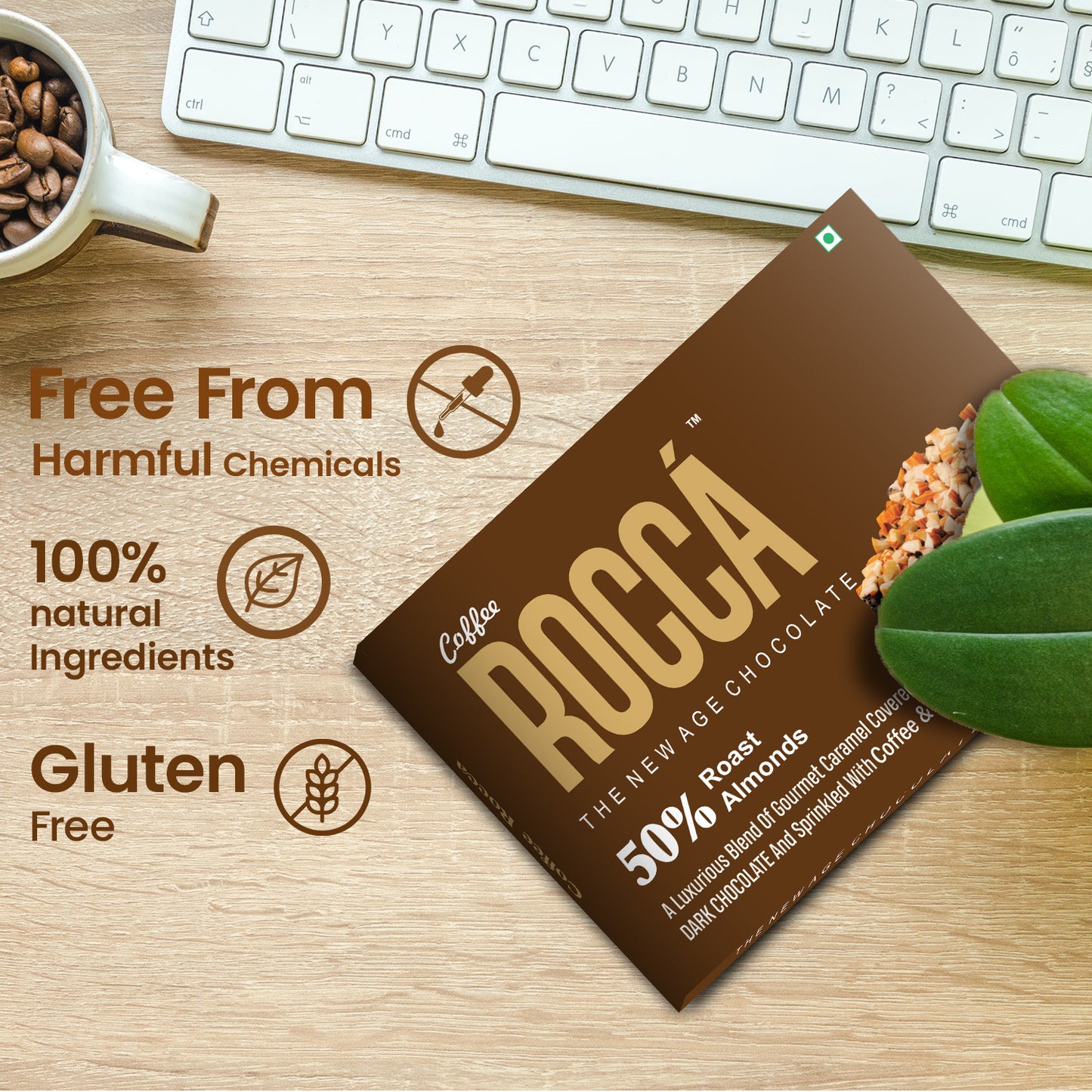 Coffee ROCCÁ - Gourmet Coffee Brittle Chocolate (Pack of 3)