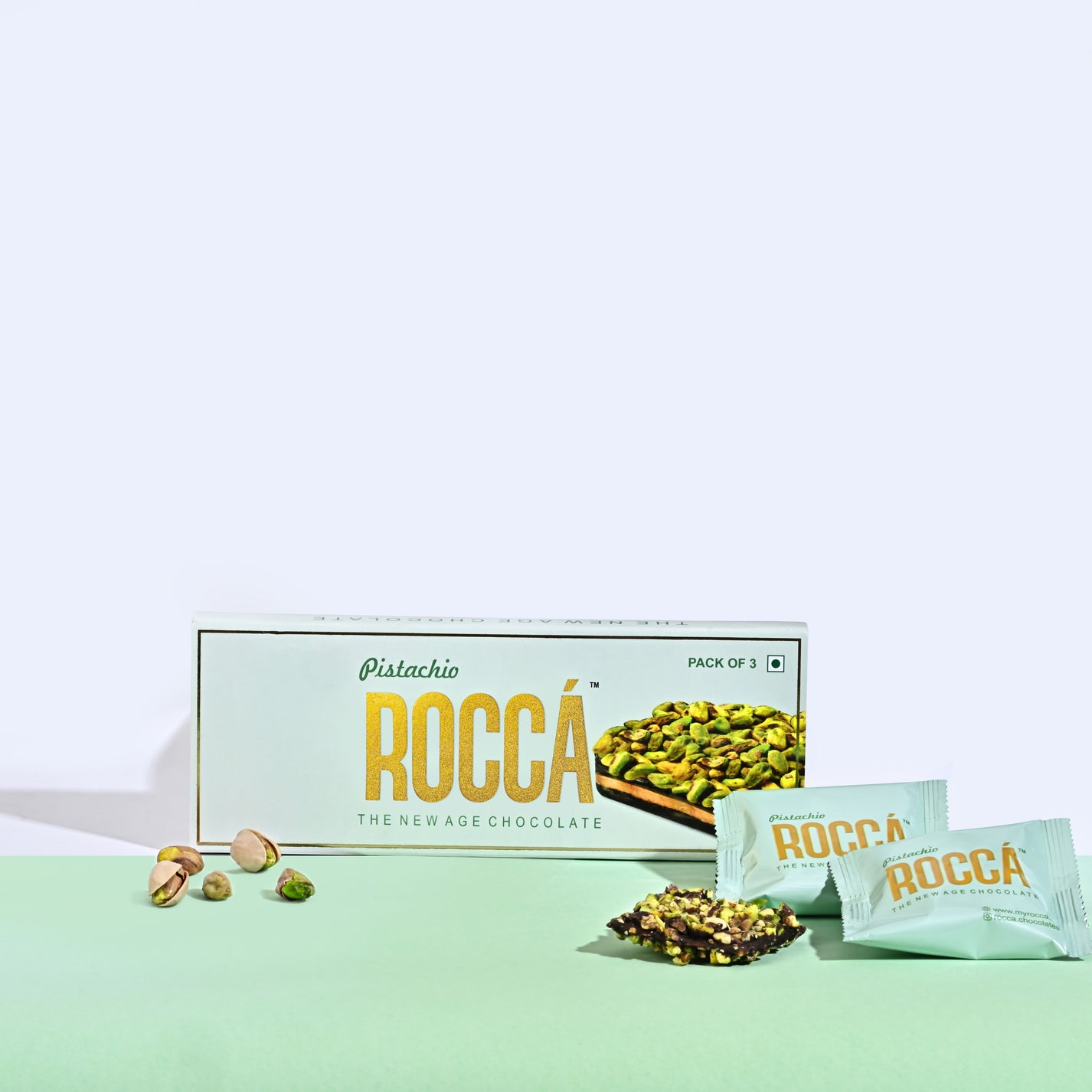 Buy Gourmet Pistachio Brittle Chocolate (Pack of 3) Online - Rocca