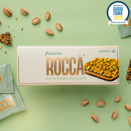 Pistachio ROCCÁ - Gourmet Pistachio Brittle Chocolate (Pack of 3)